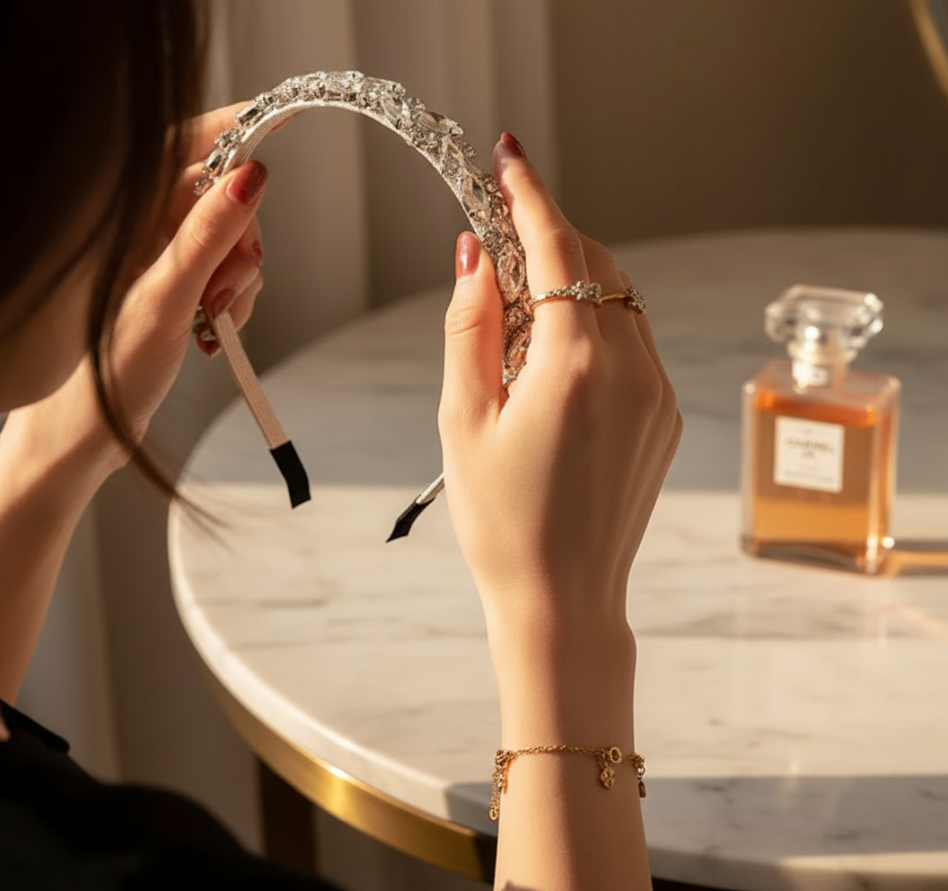 Hands Holding Headband